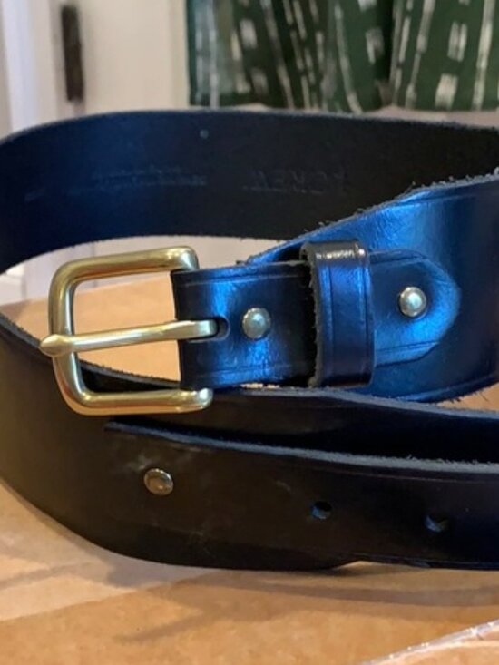 J.Crew  Black italian  leather belt - Picture 2 of 9